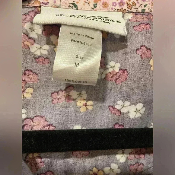 Back in the Saddle Purple Floral Snap Front Collared Shirt Pearl Buttons Size M - Picture 11 of 11